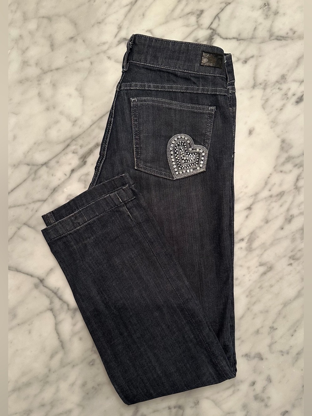 Juicy Couture Dark Wash Jeans w/ Heart Embellishment - women’s 31 waist VINTAGE